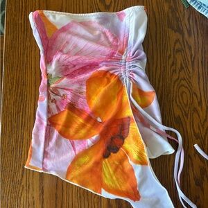 Tiger Mist Pink and Orange Floral Top